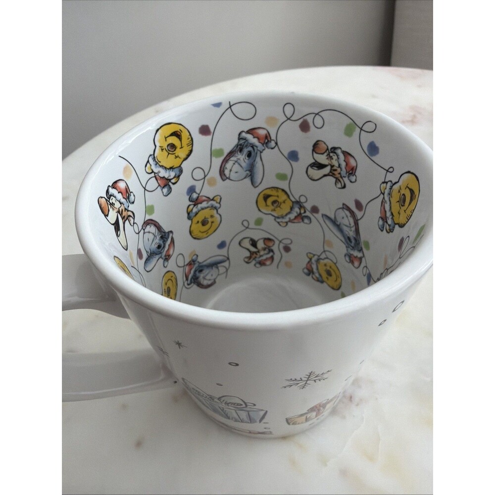 Disney Winnie the Pooh Christmas Mug Piglet Tigger Eeyore Holiday Cup - Picture 8 of 9